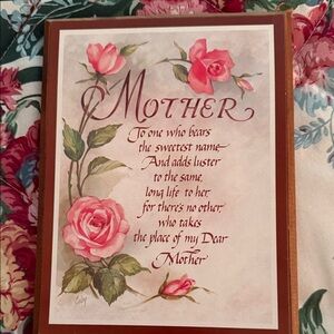 Vintage Mother” poem plaque from 1983